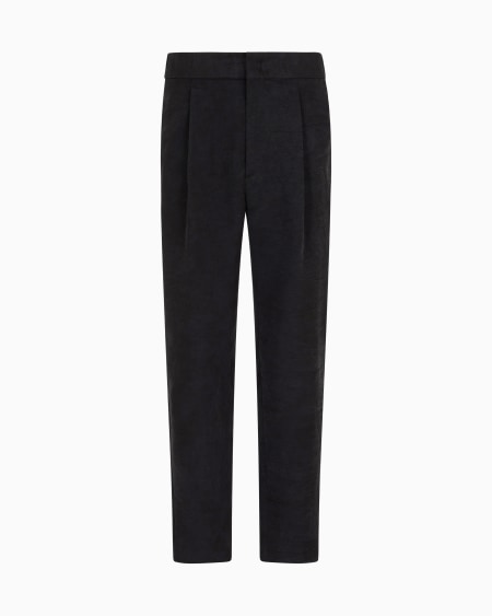 a|x armani exchange Washed silk single-dart trousers