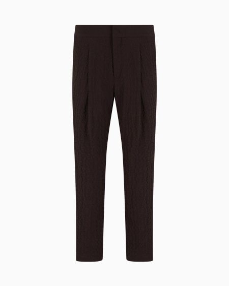 a|x armani exchange Single-pleat stretch-wool trousers