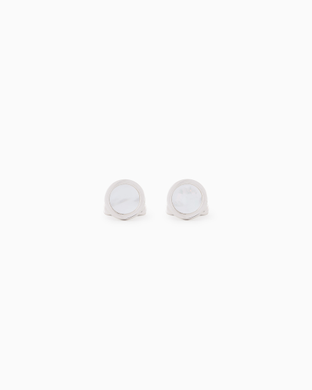 a|x armani exchange Mother-of-pearl and sterling silver cufflinks