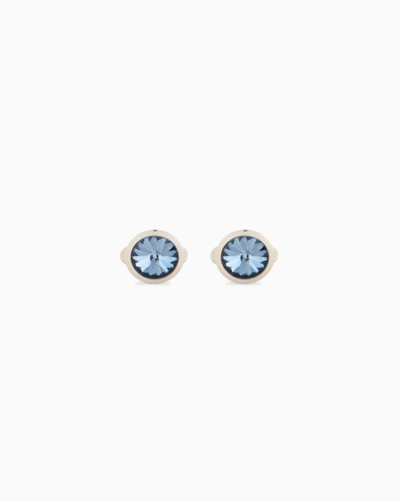 a|x armani exchange Sterling silver cufflinks with a coloured crystal