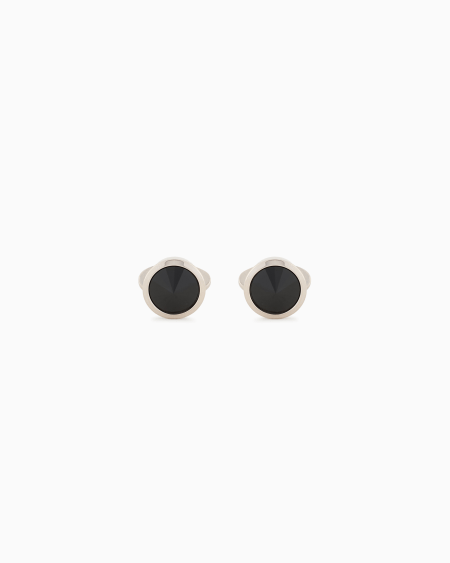 a|x armani exchange Sterling silver cufflinks with a coloured crystal