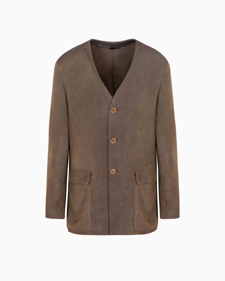 a|x armani exchange Viscose twill single-breasted jacket