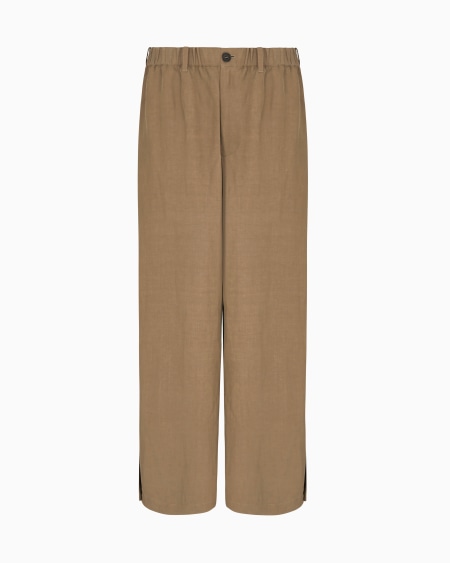 a|x armani exchange Linen and silk wide trousers