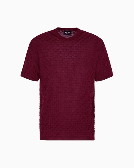 a|x armani exchange Short-sleeved crew-neck jumper in cashmere and silk