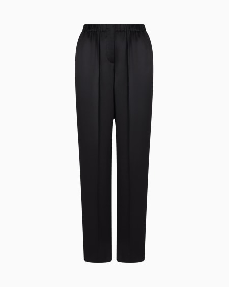 a|x armani exchange Straight-cut trousers in double silk satin
