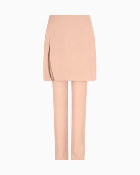 a|x armani exchange Trousers with washed silk double georgette panel
