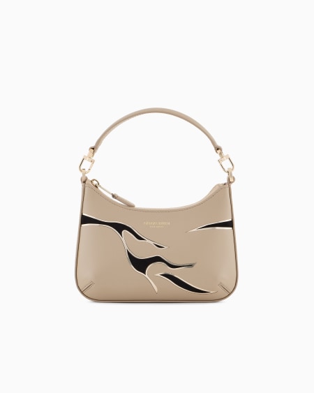 a|x armani exchange La Prima mini leather handbag with animal-print detail