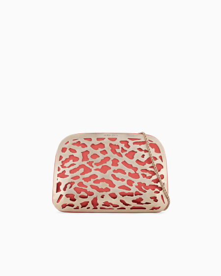 a|x armani exchange La Prima satin and metal clutch bag