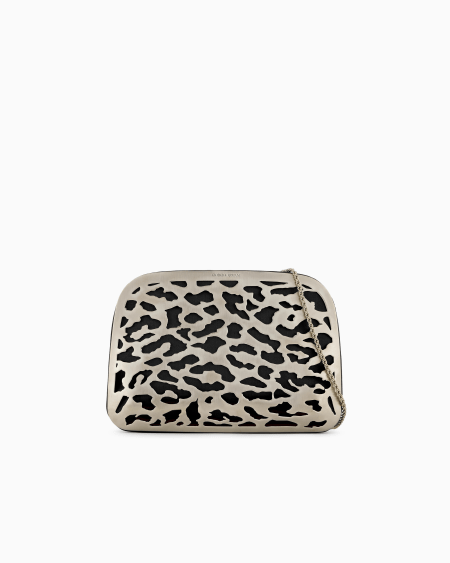a|x armani exchange La Prima satin and metal clutch bag