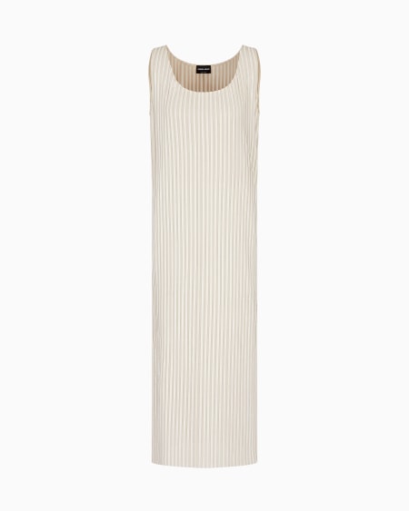 a|x armani exchange Silk jersey and suede dress