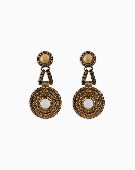 a|x armani exchange Bronze clip-on pedant earrings