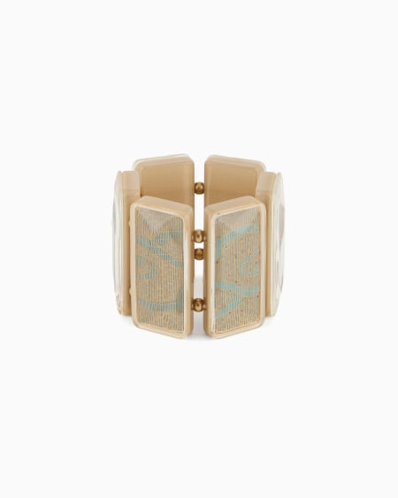 a|x armani exchange Printed resin elastic bracelet