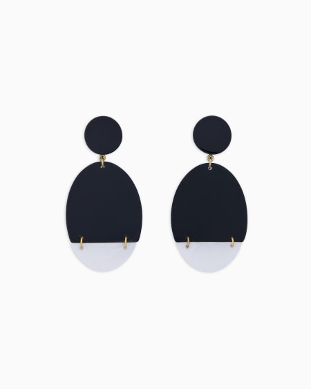 a|x armani exchange Two-tone resin clip-on pendant earrings