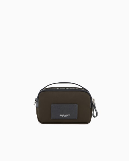 a|x armani exchange ASV mini crossbody bag in nylon and leather