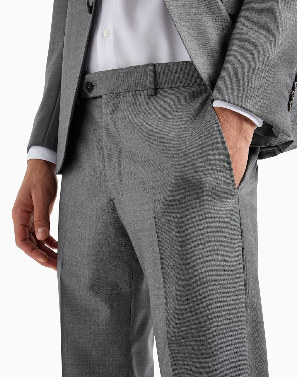 Single-breasted suit in a silky-finish grisaille | Emporio Armani US