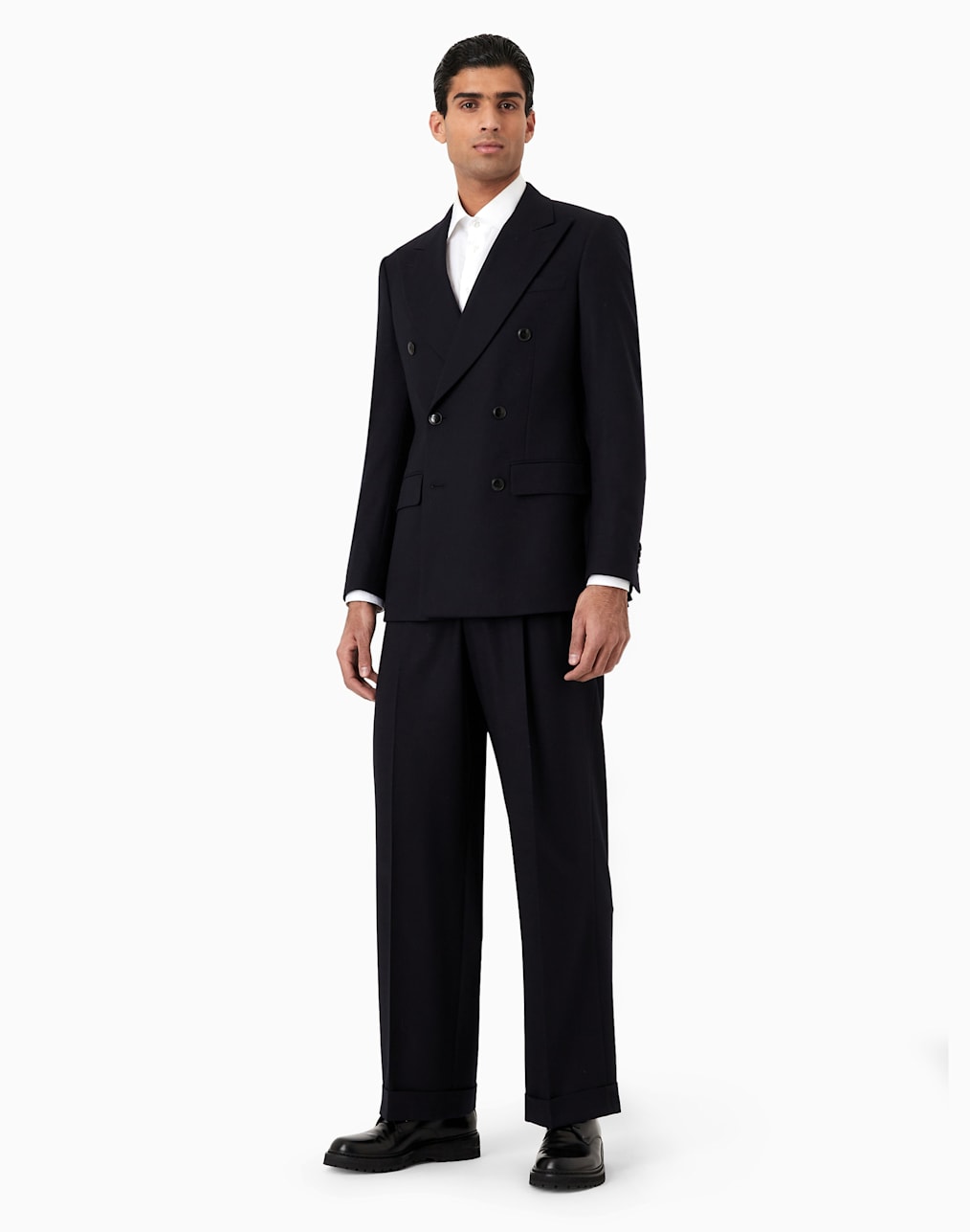 Napoli Line linen canvas double-breasted suit | Giorgio Armani US