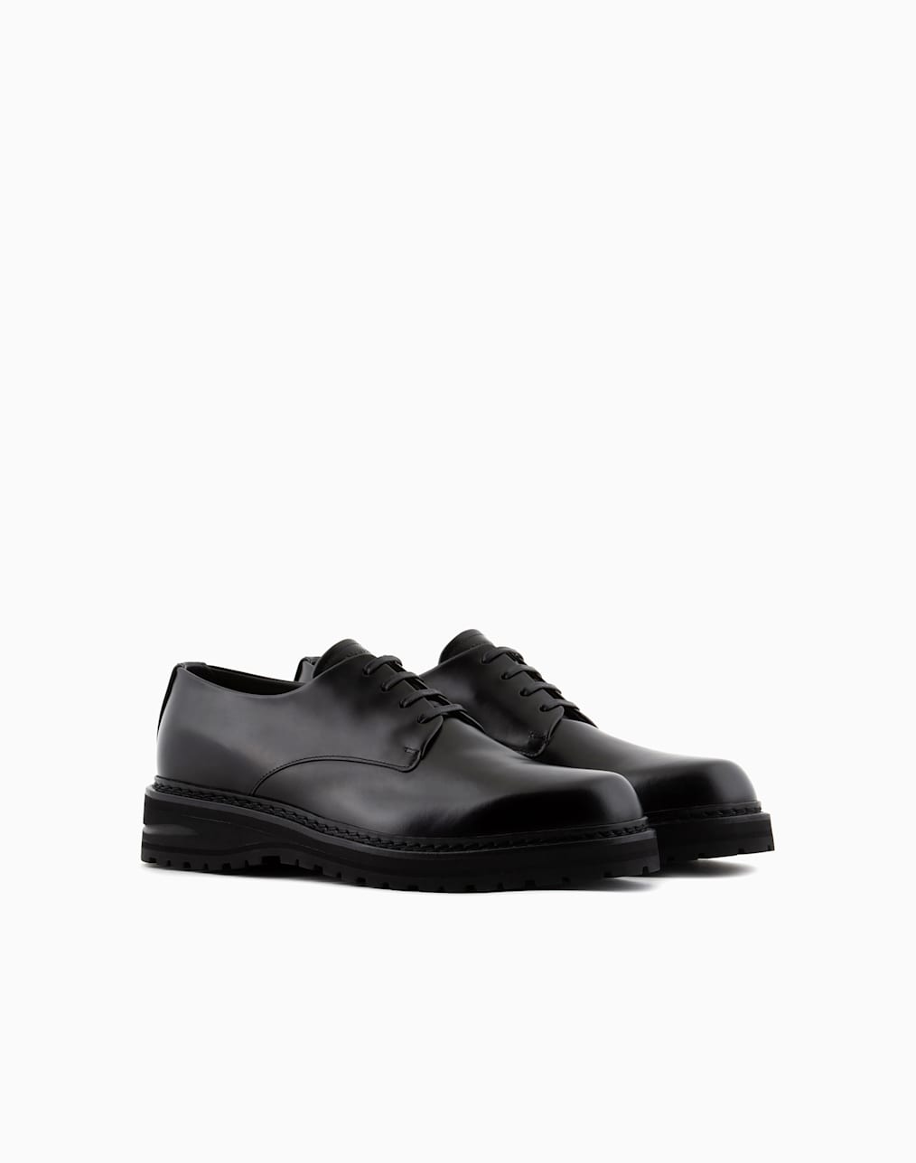 Leather Derby shoes | Giorgio Armani US