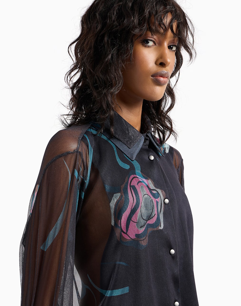 Bustier top with all-over floral embroidery | Giorgio Armani US