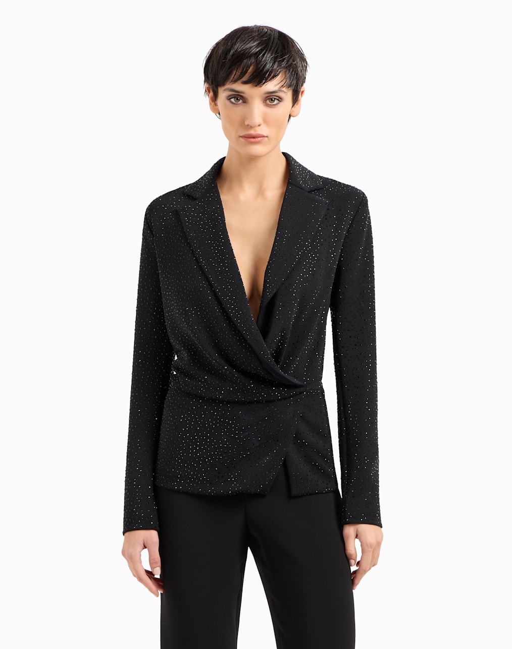 Long cardigan in a viscose and lurex knit with sequins | Giorgio