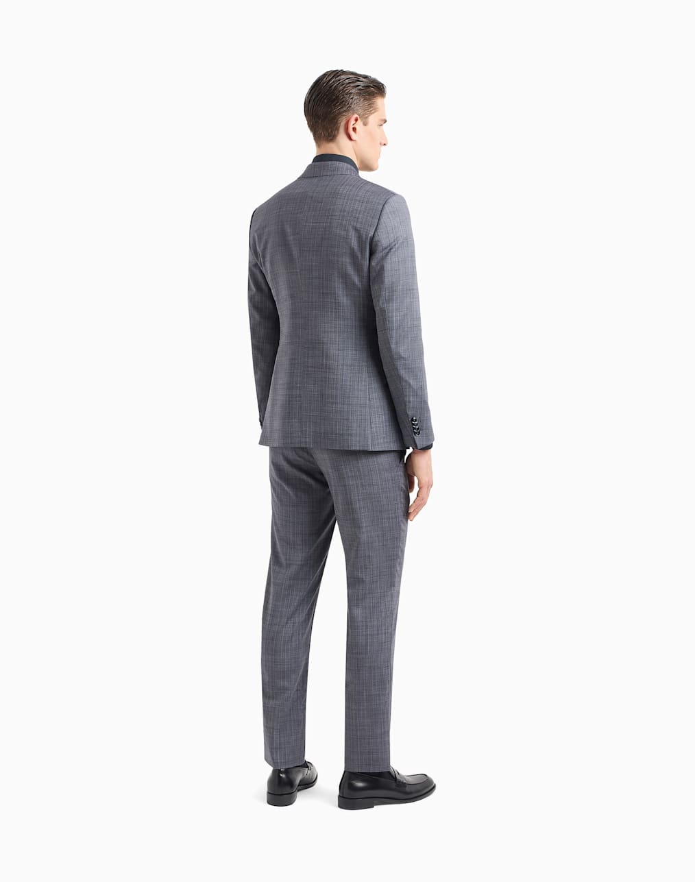Heritage Line double-breasted suit in chevron virgin wool and