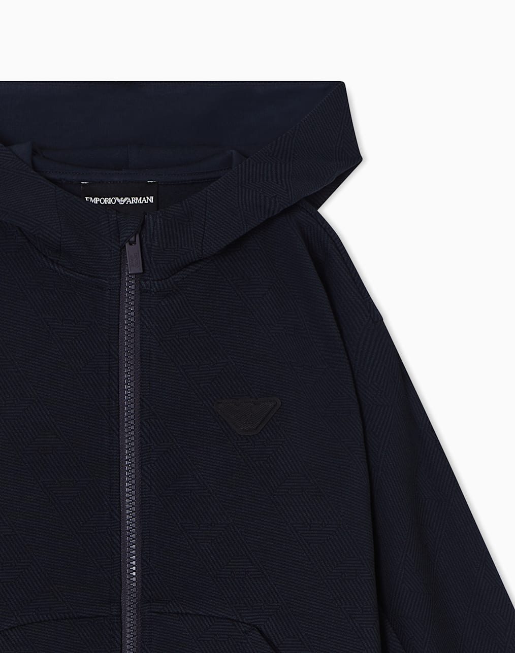 フド付きジップアップ-スウェットシャツ-ダブルジャジ-ジャカド-ネイビブル--emporio-armani