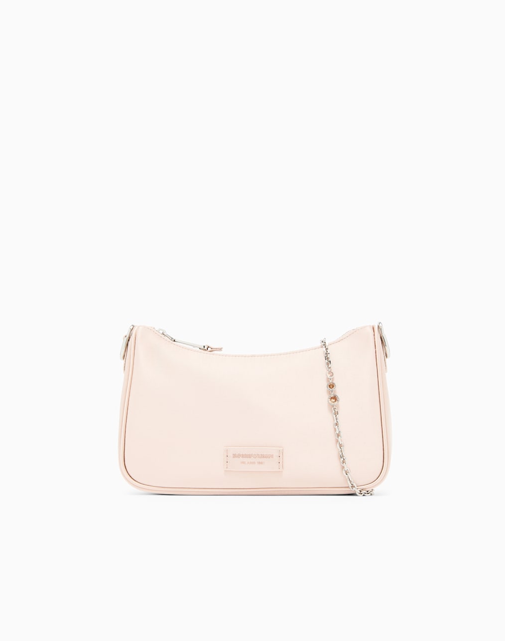 ショルダバッグ-サテン-チェンストラップ-ピンク--emporio-armani