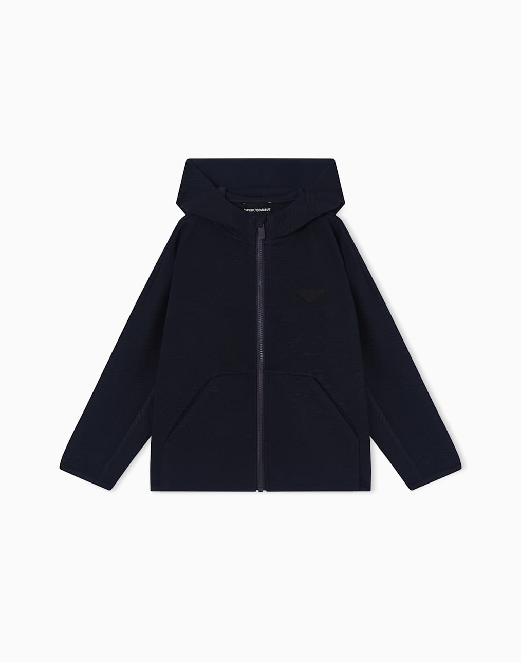 フド付きジップアップ-スウェットシャツ-ダブルジャジ-ジャカド-ネイビブル--emporio-armani
