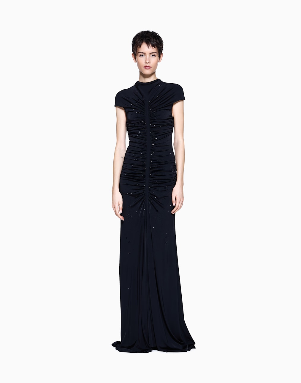 langes-kleid-aus-viskosejersey-mit-strasssteinen-schwarz--giorgio-armani