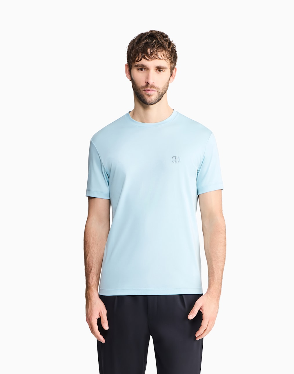 organic cotton interlock crew-neck T-shirt | Giorgio Armani US