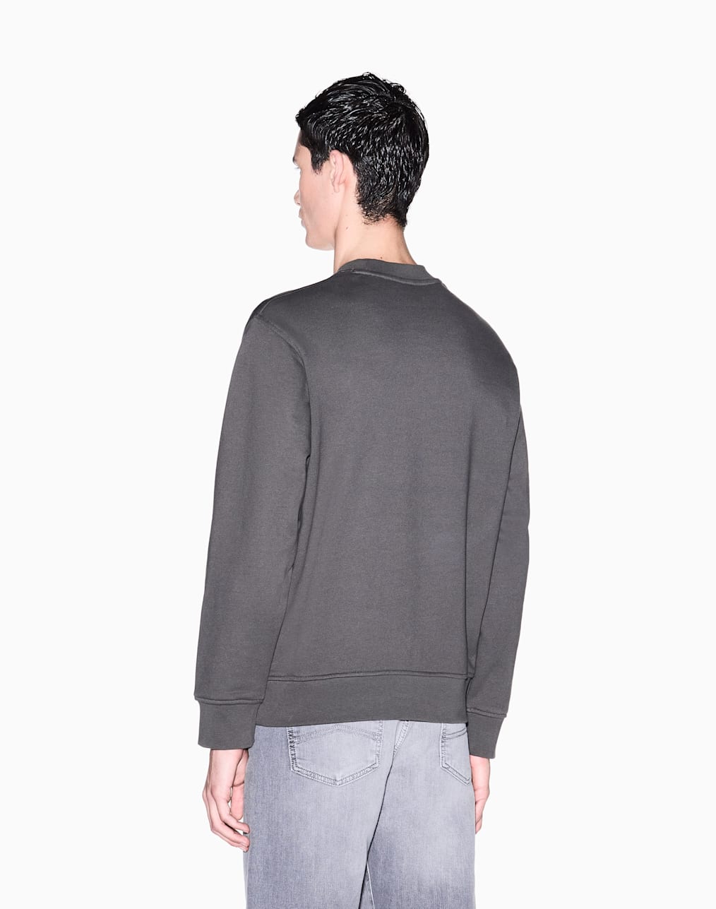 ネ*ン様 90s EMPORIO ARMANI 長袖シャツ チャコールグレー sweatshirt in carbonized cotton French terry | Armani Exchange US