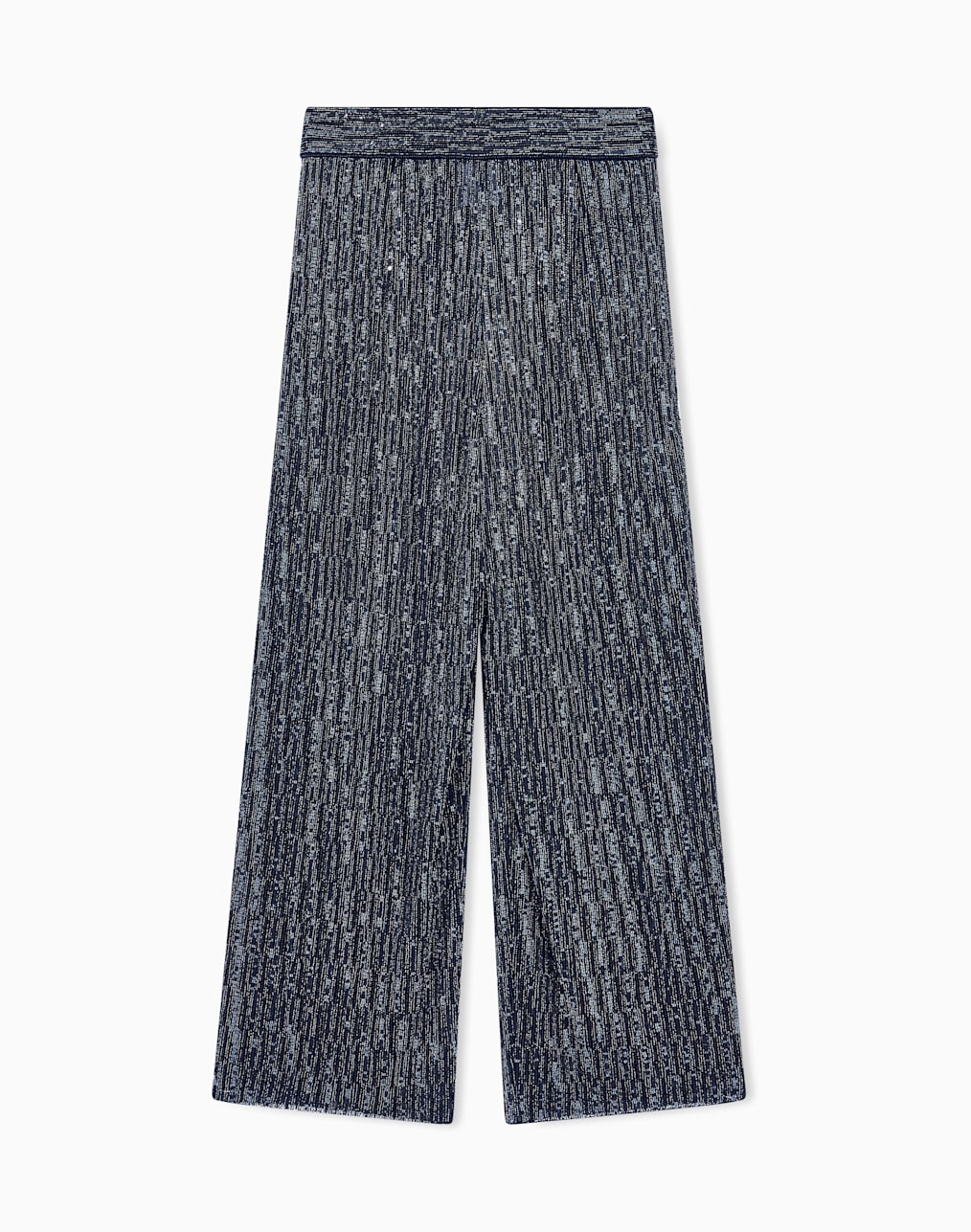 Straight leg trousers in floral jacquard with a drawstring