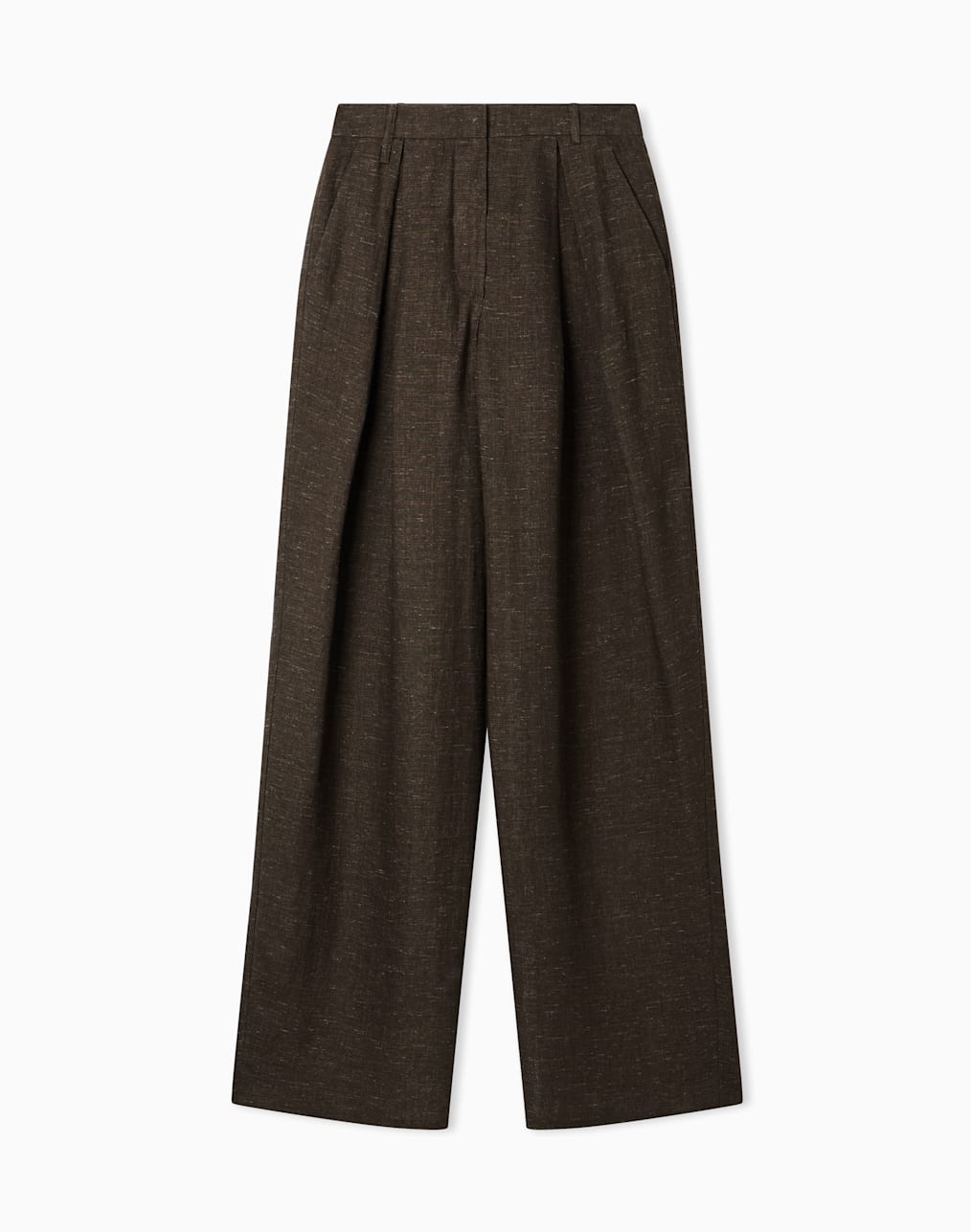 icon-タックパンツ-リネンシャンブレ-ゴデプリツ-ブラウン--emporio-armani
