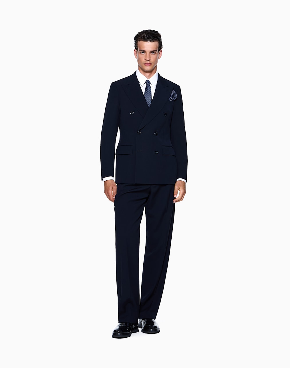 ロイヤルライン-ダブルブレストスツ-ウルクレプ-グログラン-ネイビブル--giorgio-armani