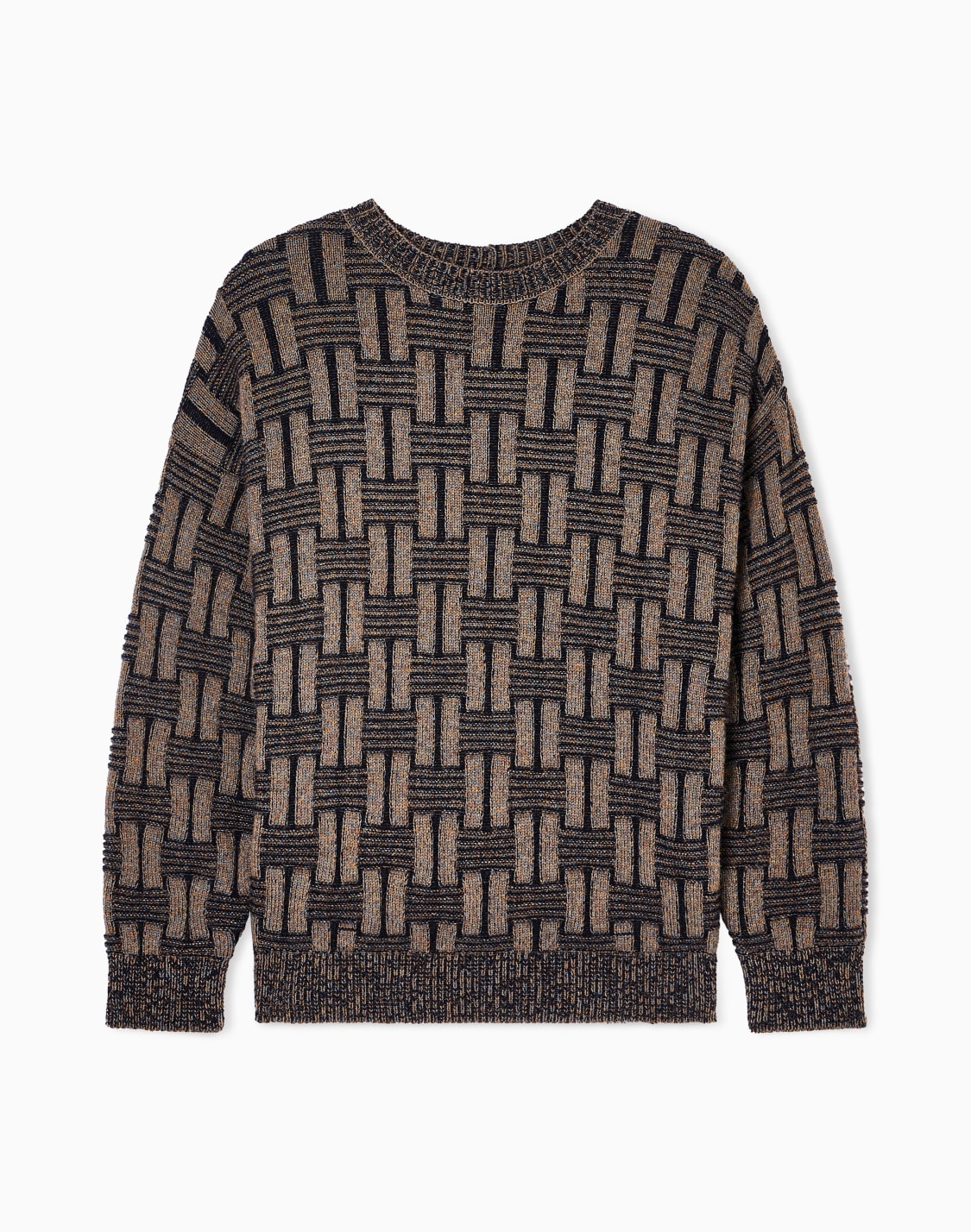 maglia-girocollo-in-lana-di-cammello-punto-links-vanis-marrone--giorgio-armani