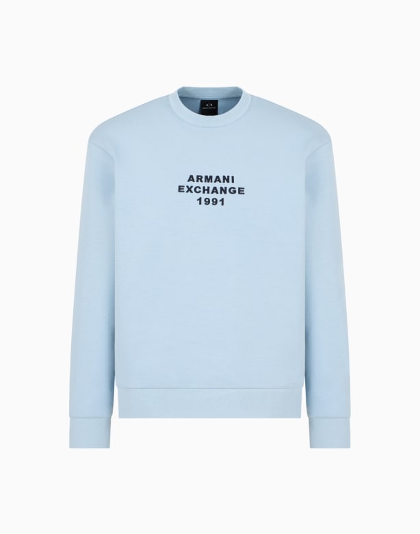 Bonded cotton crewneck sweatshirt