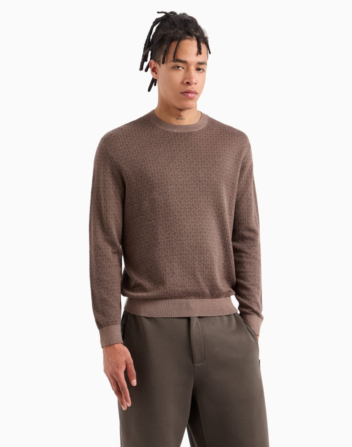 pull-ras-du-cou-en-jacquard-gomtrique-marron--armani-exchange