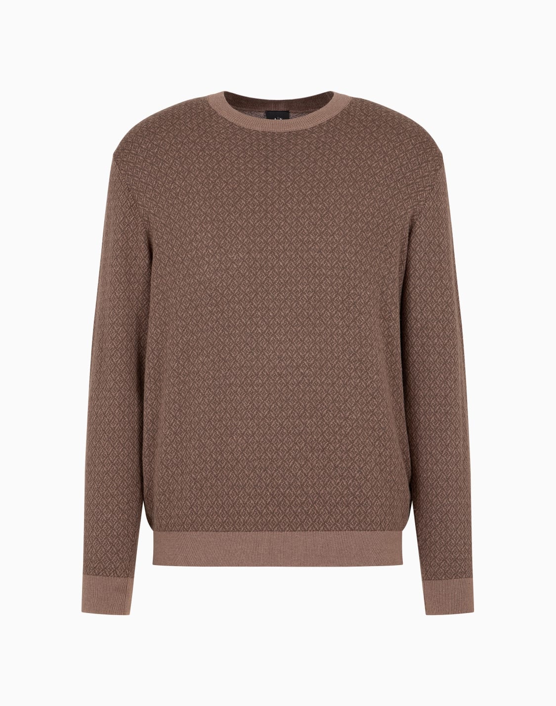 pull-ras-du-cou-en-jacquard-gomtrique-marron--armani-exchange