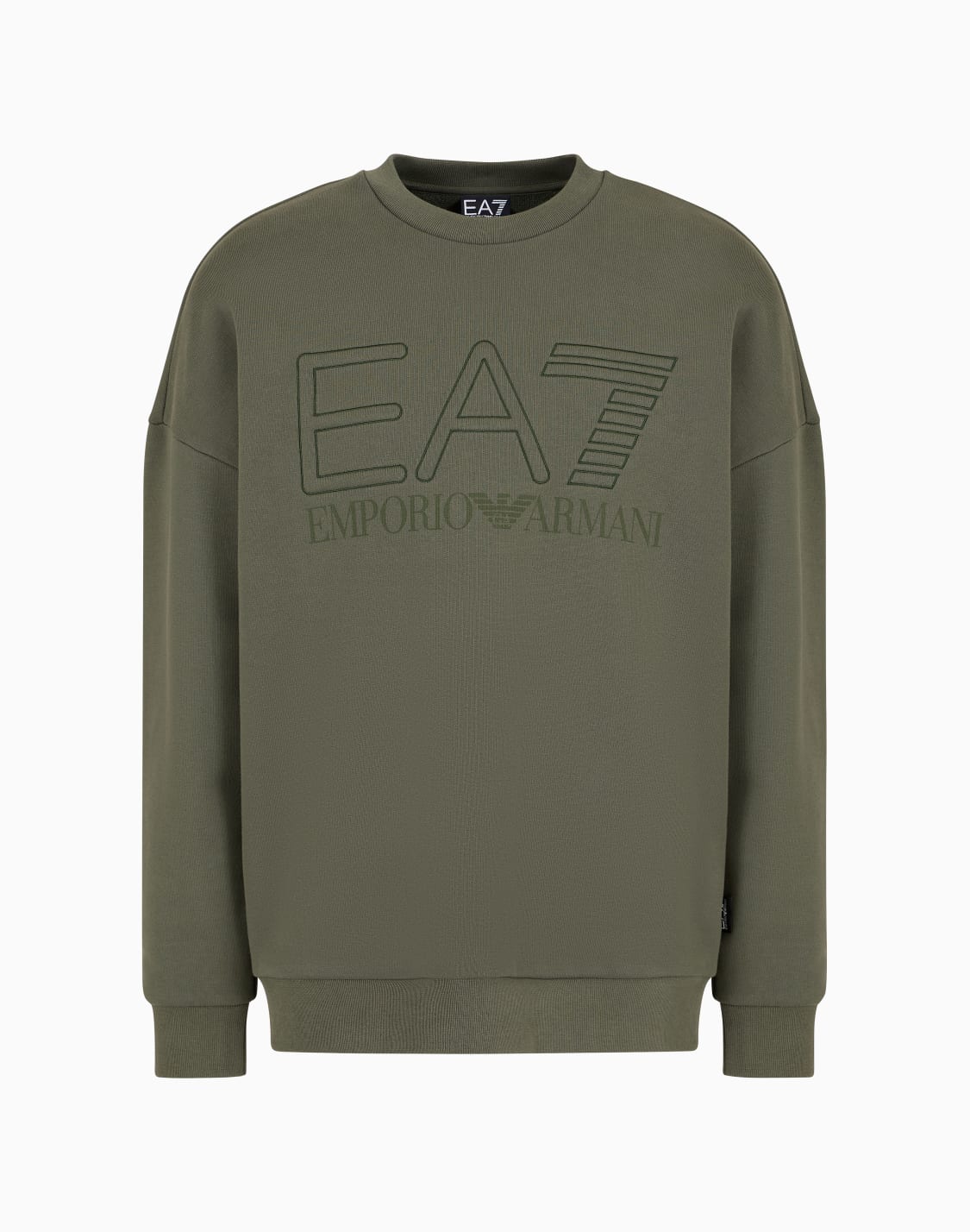 sweat-shirt-ras-du-cou-en-coton-unisexe-logo-series-vert--ea7