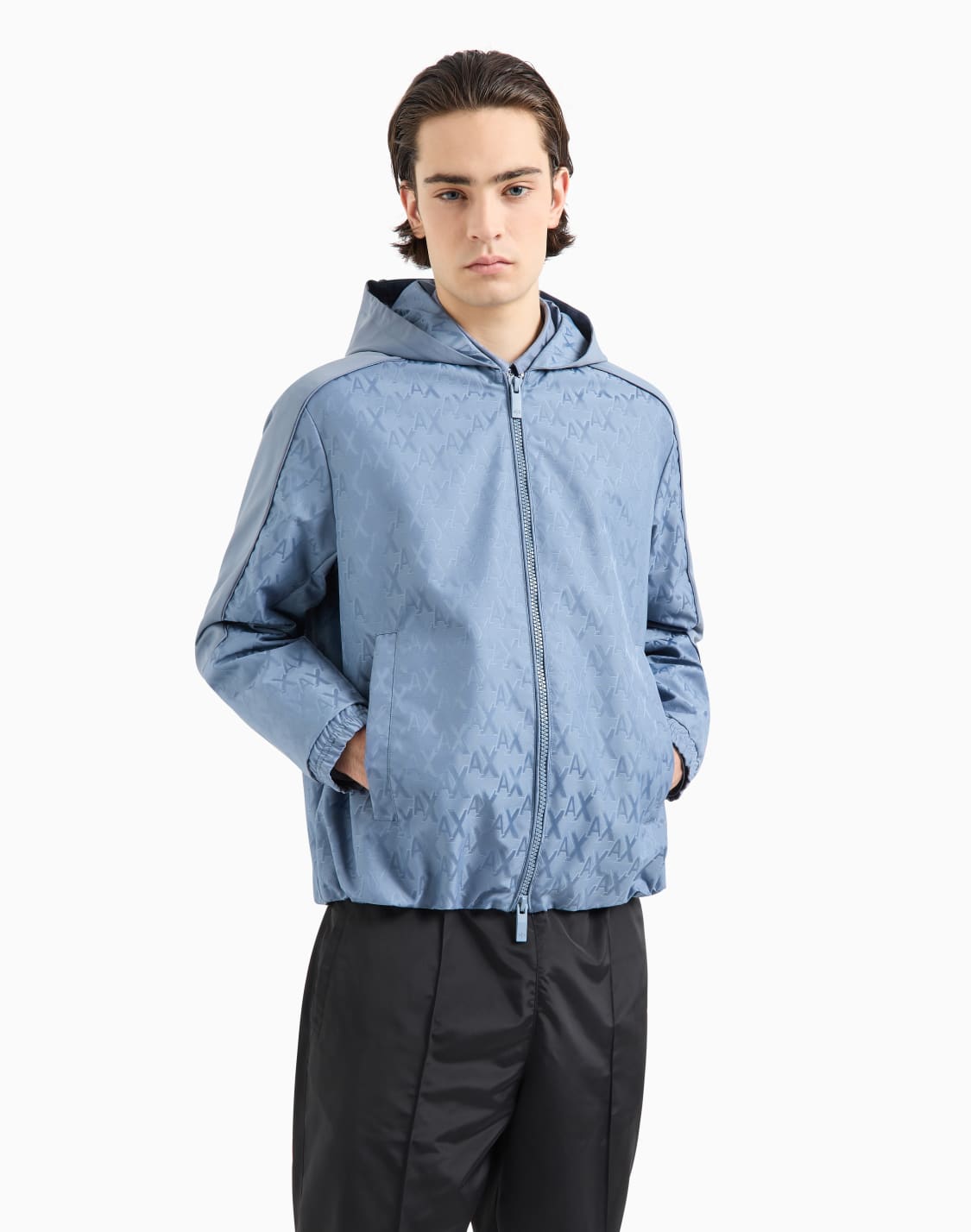 blouson-with-hood-in-monogram-coated-fabric-light-blue--armani-exchange