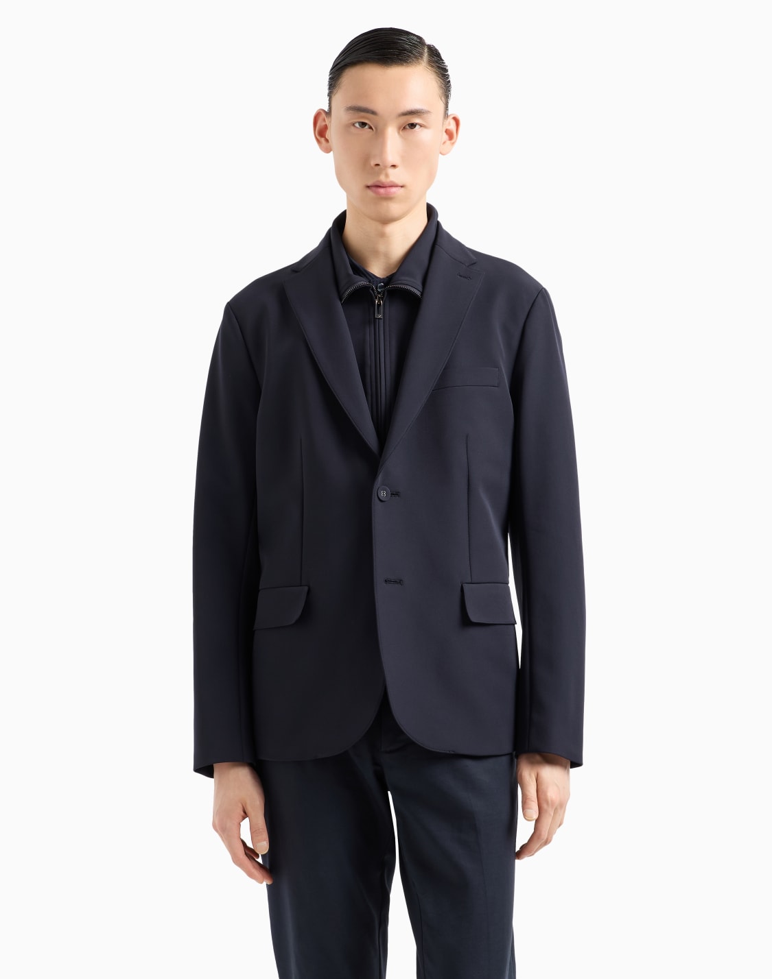 chaqueta-de-abotonadura-sencilla-con-pechera-con-cremallera-completa-interna-en-nailon-de-tacto-suave-azul-marino--emporio-armani