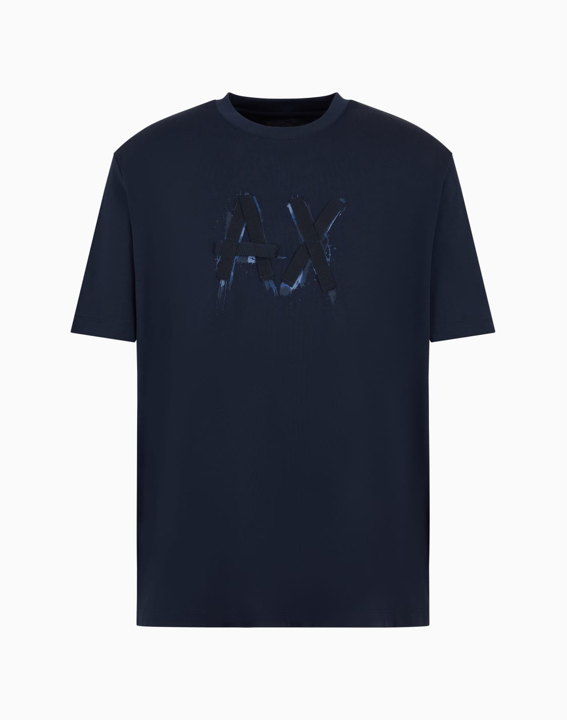 regular-fit-t-shirt-with-brush-stroke-logo-in-asv-cotton-navy-blue--armani-exchange