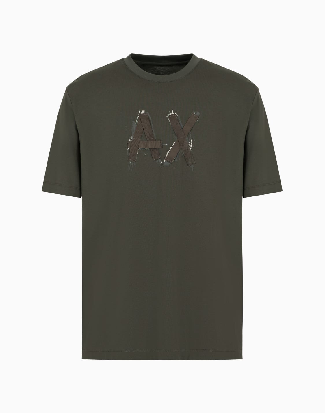 regular-fit-t-shirt-with-brush-stroke-logo-in-asv-cotton-brown--armani-exchange