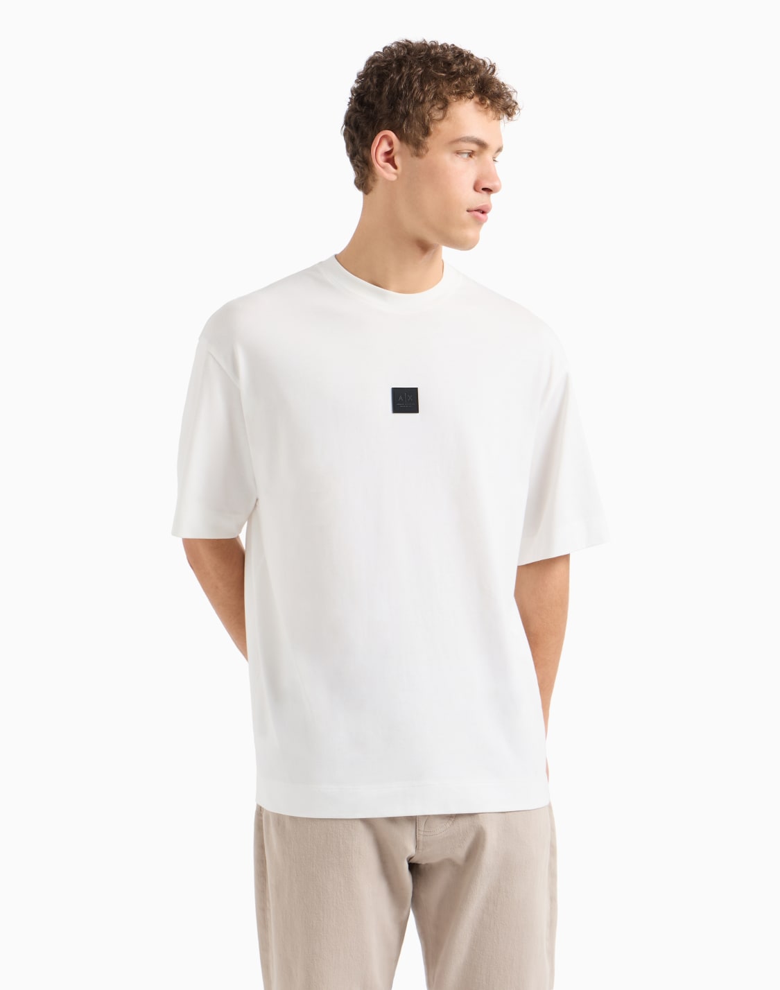 relaxed-fit-t-shirt-with-logo-and-high-neck-white--armani-exchange