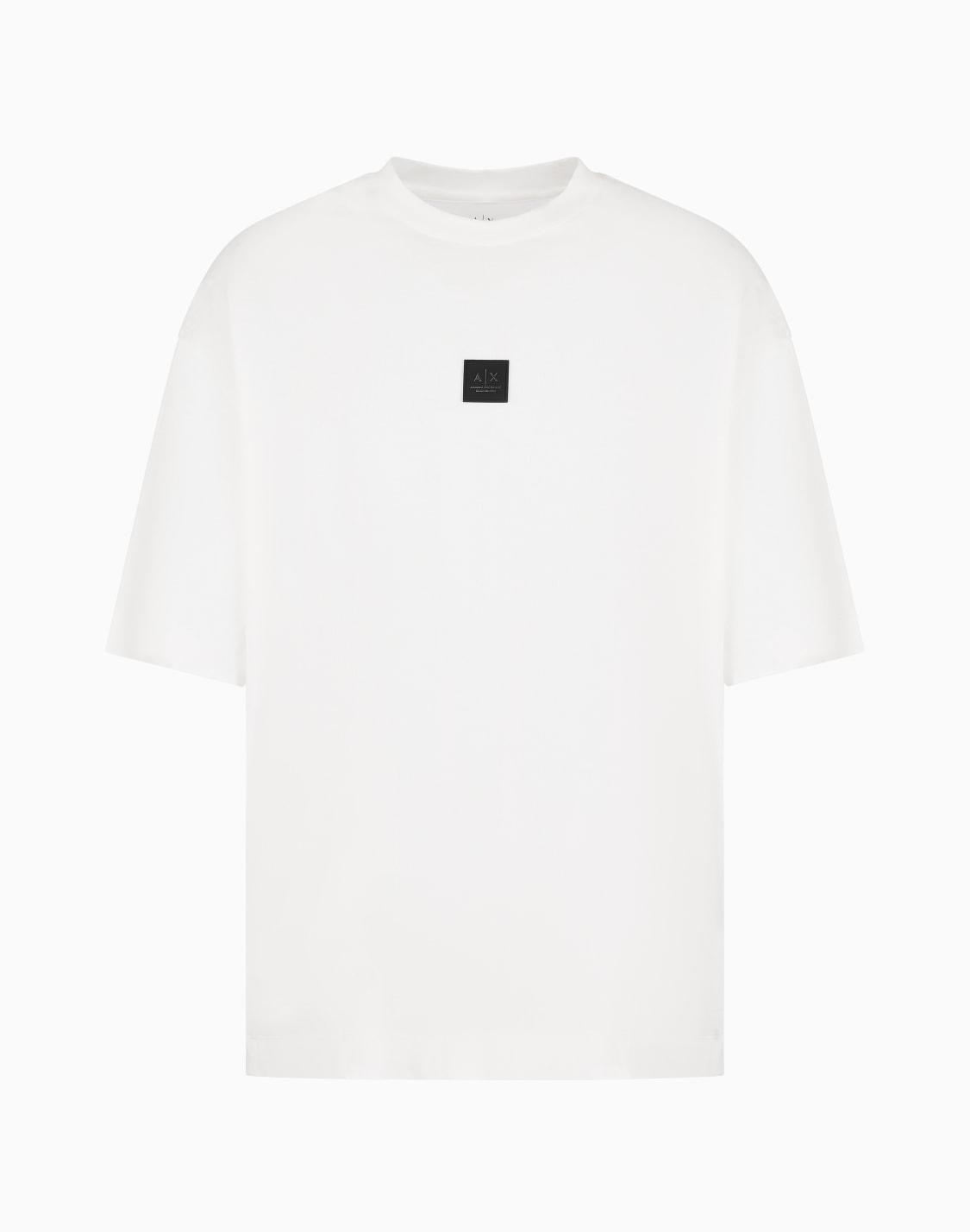 relaxed-fit-t-shirt-with-logo-and-high-neck-white--armani-exchange