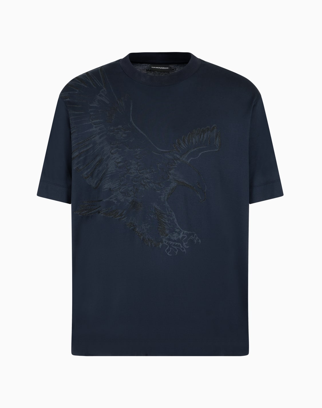 camiseta-en-punto-de-mezcla-de-lyocell-con-estampado-y-maxibordado-de-guila-azul-marino--emporio-armani