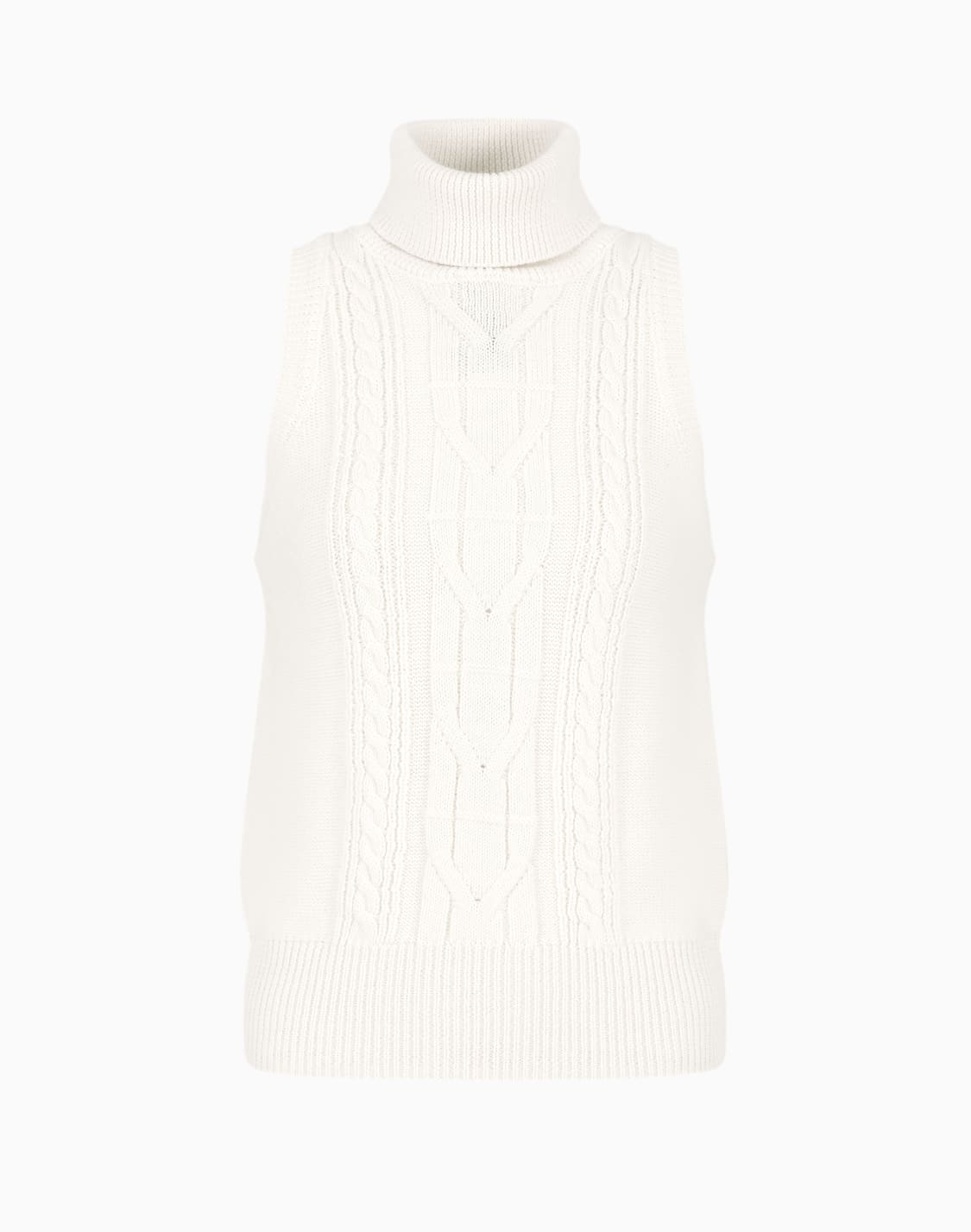 chaleco-de-cuello-alto-en-punto-de-tricot-de-mezcla-de-lana-blanco--armani-exchange
