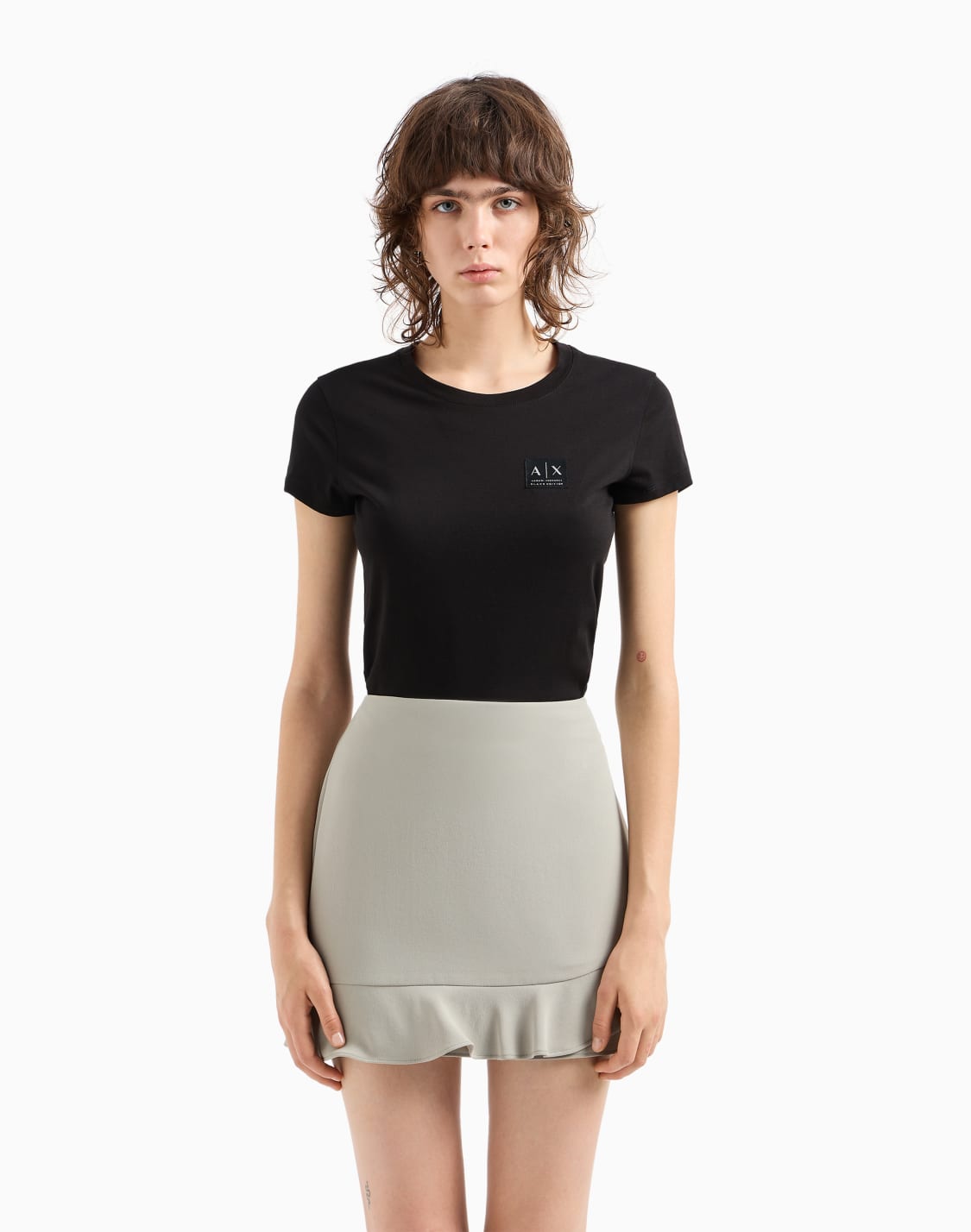 minifalda-de-cady-con-volantes-gris--armani-exchange