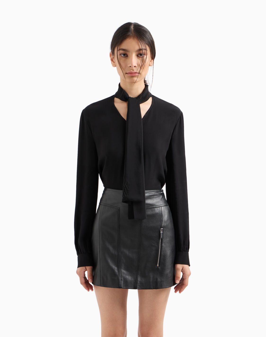 mini-jupe-en-cuir-avec-zip-noir--armani-exchange