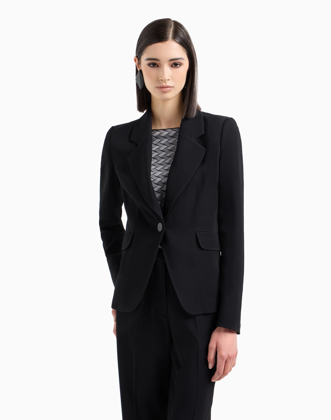 chaqueta-de-abotonadura-sencilla-de-viscosa-elstica-negro--emporio-armani
