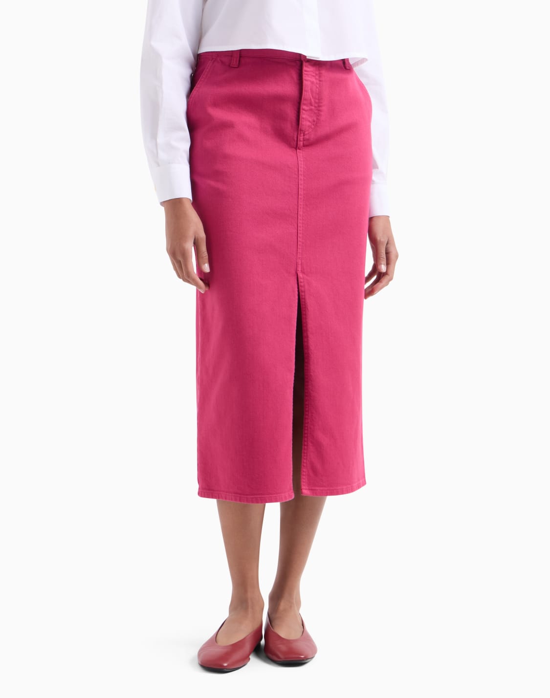 faldas-a-media-pierna-fucsia--emporio-armani